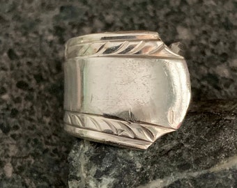 LUCKY - Art Deco Spoon Ring, Ring, Silver Plate Ring, Silver Ring, Spoon Jewelry, Recycled Jewelry, Statement Ring, SPR22