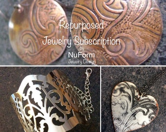JEWELRY SUBSCRIPTION - Monthly Jewelry Box, Repurposed Jewelry, Monthly Subscription, Artisan Jewelry Subscription, EFJS40