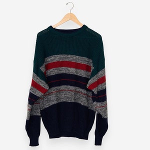 Vintage 90er Jahre Vintage Streifen Pullover Hipster Opa Hipster Pullover Gr