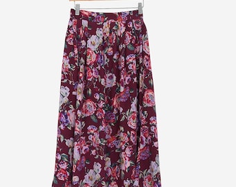 vintage 90s jh collectibles floral a-line skirt size medium