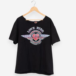 vintage 90s harley davidson love ride glendale single stitch t-shirt size large