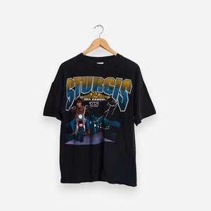 vintage 90s surgis black hills rally 55th annual &#39;95 biker motorcycle t-shirt size large