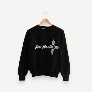 vintage 90s black new mexico travel state pullover sweatshirt size medium