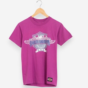 Camiseta vintage Harley Davidson Edison NJ Eagle dos anos 90 com gola redonda e holograma, tamanho XS