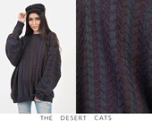 vintage 90s oversized geometric knit pullover sweater by the italian sweater co vintage 1990s grunge oversized sweater