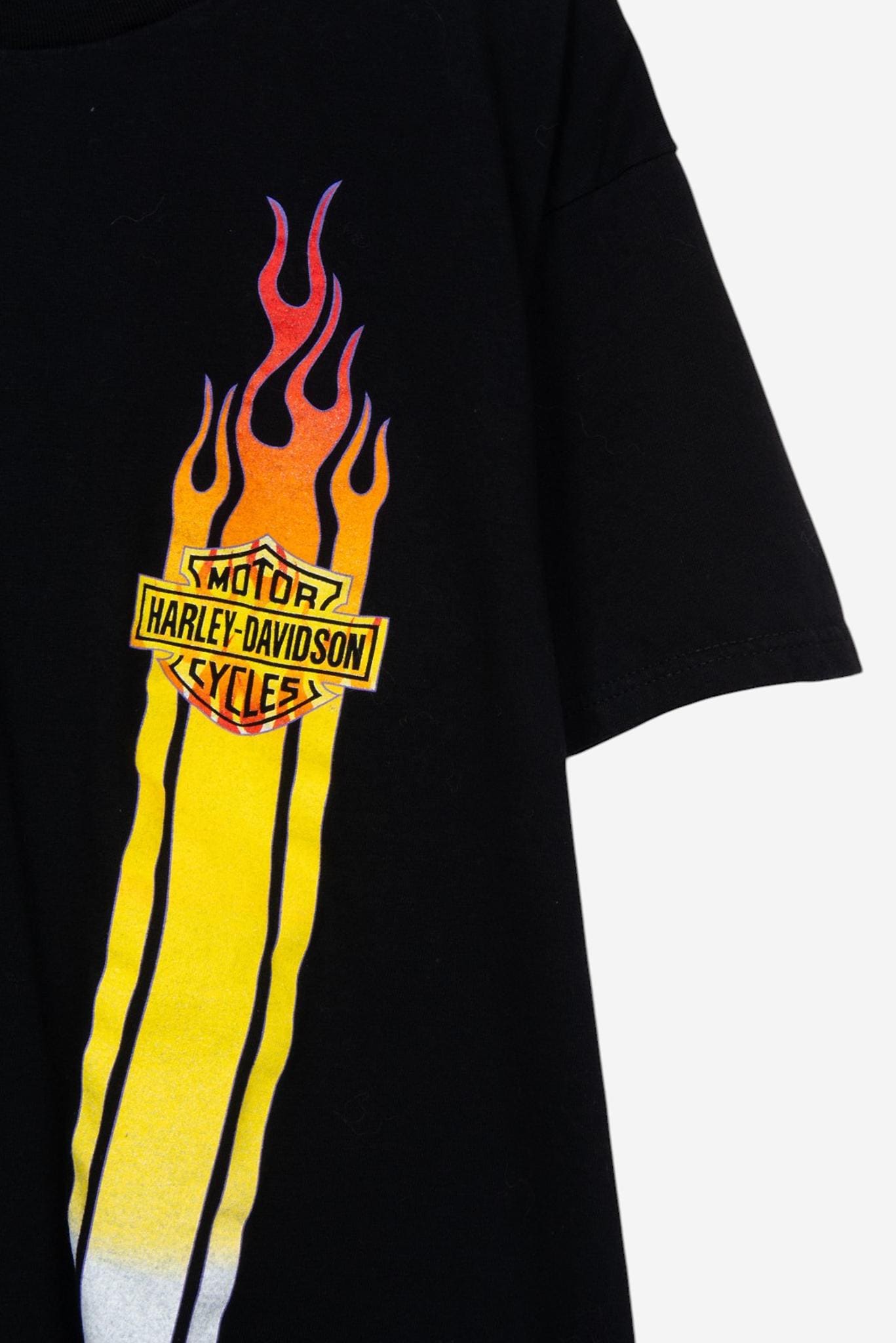 Vintage 90s Black Harley Davidson Flame T-shirt Size Xl - Etsy