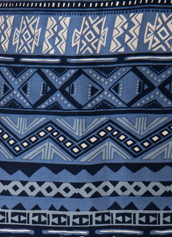 vintage 90s tribal print bohemian silk wrap skirt… - image 7