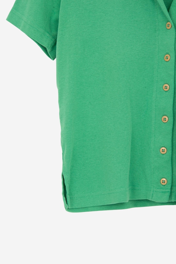 vintage 90s green basic editions button down shor… - image 4