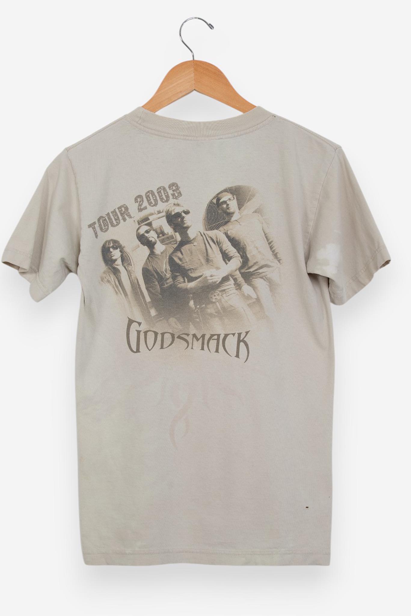 Vintage Y2k Tour 2003 Godsmack Giant Rock Music T-shirt Size X