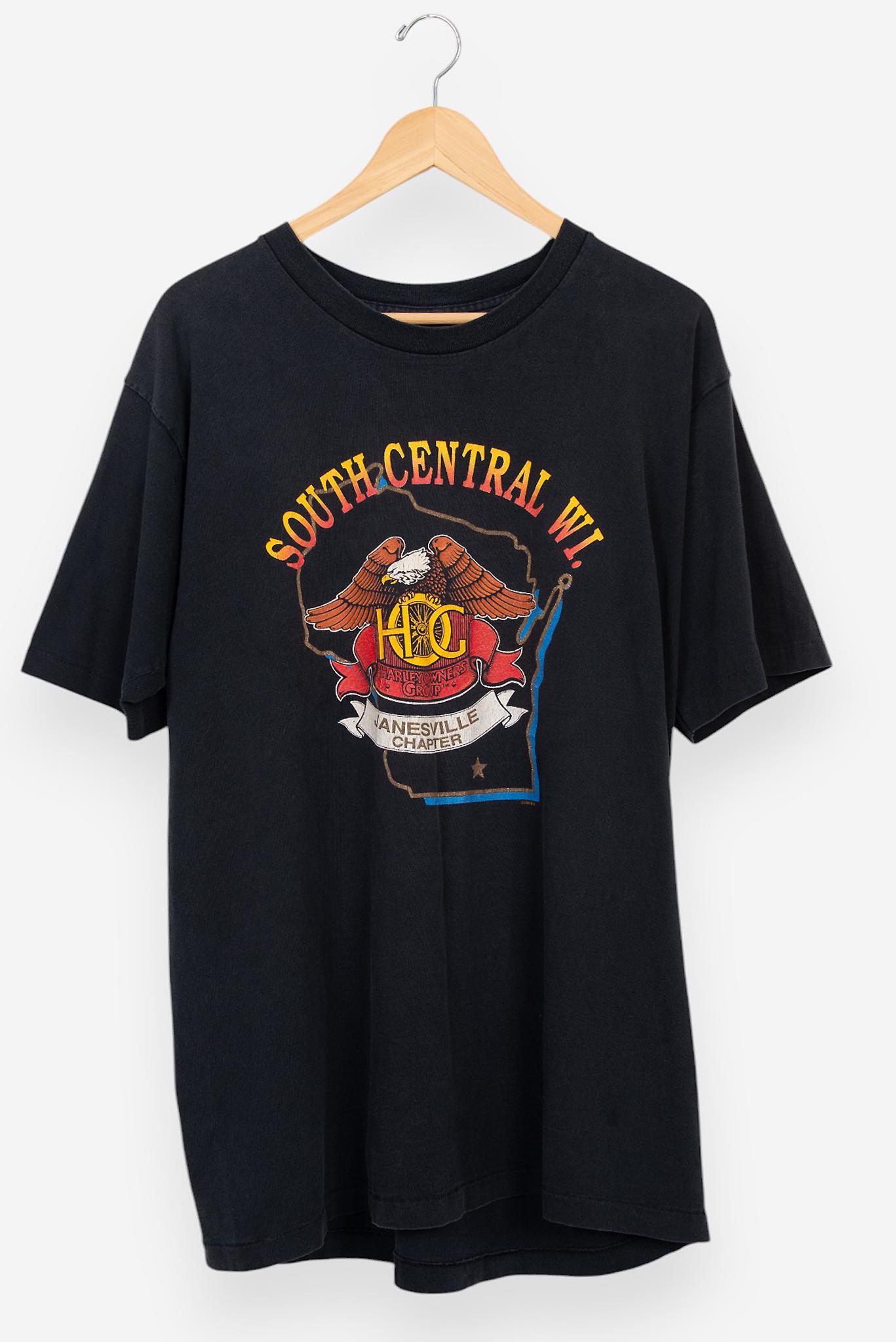 ヴィンテージ90年代ハーレーダビッドソンイーグルTシャツ：シングル