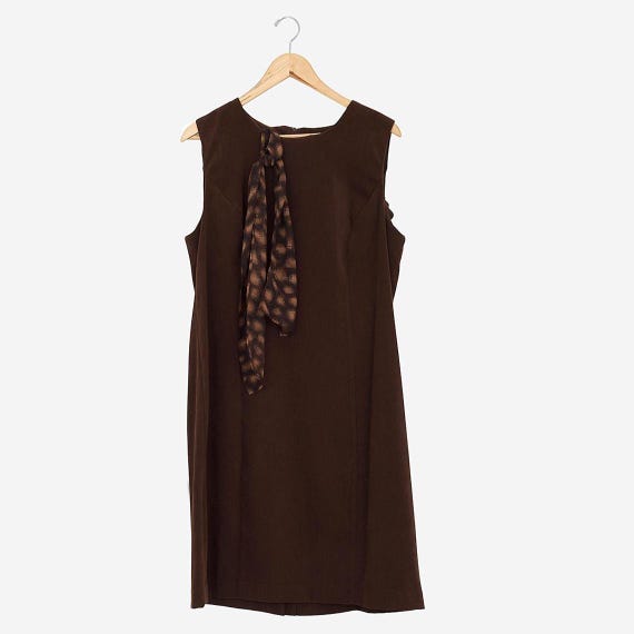 Vintage 90s Sag Harbor Brown Fall Boho Tank Dress With Scarf Size 14 - Etsy  Israel