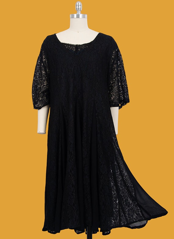 vintage 90s plus size nostalgia black lace gothic… - image 3