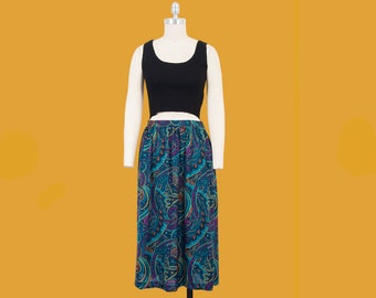 vintage 90s alfred dunner paisley print skirt size 14