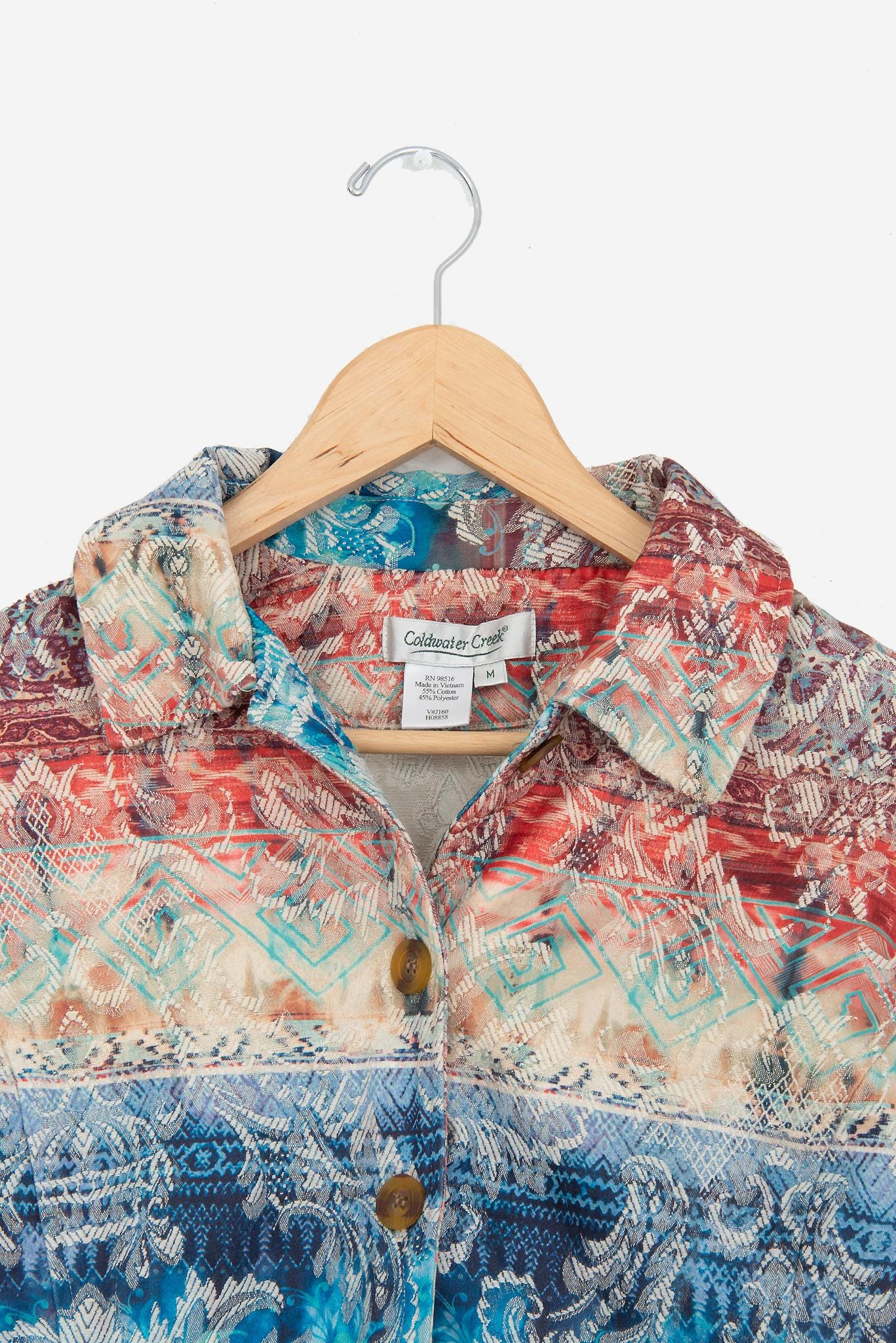 90s Coldwater Creek ペイズリーテーラードジャケット 総柄 Coldwater Creek 「Paisley Jacket」 SIZE：S (WOMEN'S) #ボトムライン