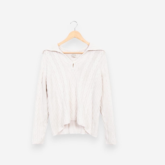 Vintage 90s St Johns Bay Cable Knit Pullover Swea… - image 1