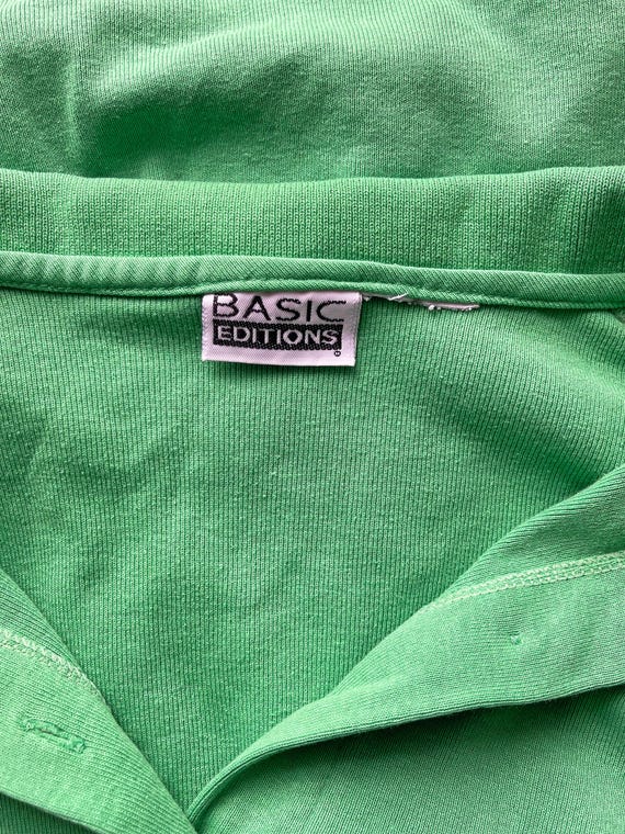 vintage 90s green basic editions button down shor… - image 6