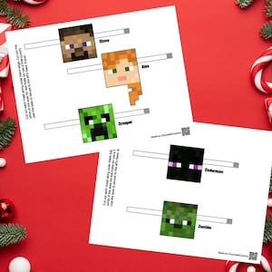 Utskrivbart set med älvliknande masker inspirerade av MineGame