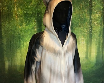 Sudadera con capucha de lobo