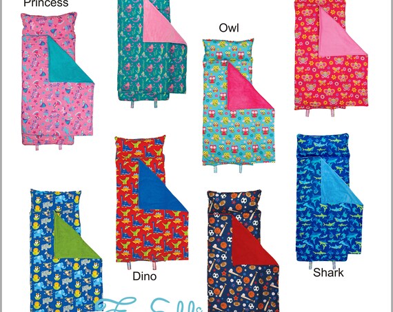 READY to SHIP, Stephen Joseph All Over Print Personalized Nap Mats, Boys and Girls, Sleeping Bag, Personalization Included!