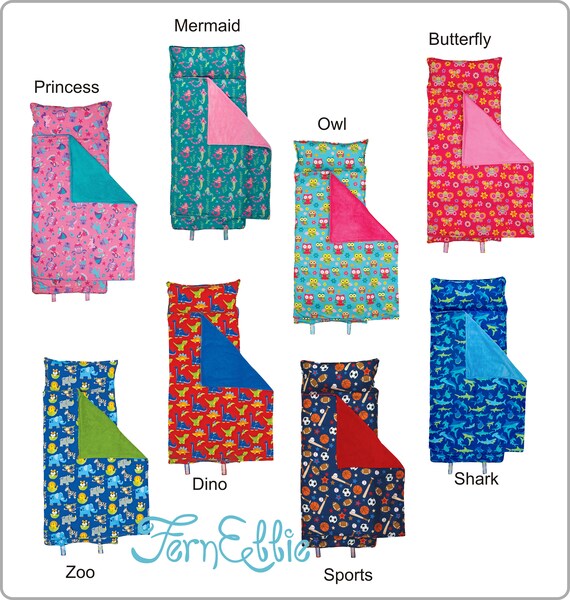 Stephen Joseph All Over Print Personalized Nap Mats, Boys and Girls, Sleeping Bag, Personalization Included!