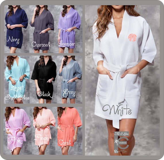 Waffle Kimono Robe, Spa Robe, Hotel Robe, Bridesmaids Gift, Weeding day, Bridal Party Gift, Brides Robe, Monogrammed Robe FREE MONOGRAM