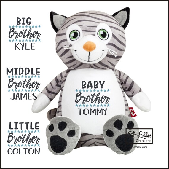Mr Miowgi the CAT Personalized Cubbies, Stuffed Animal Gift, Birth Stats, Monogrammed Gift, Personalized Teddybear* Plush Toys*