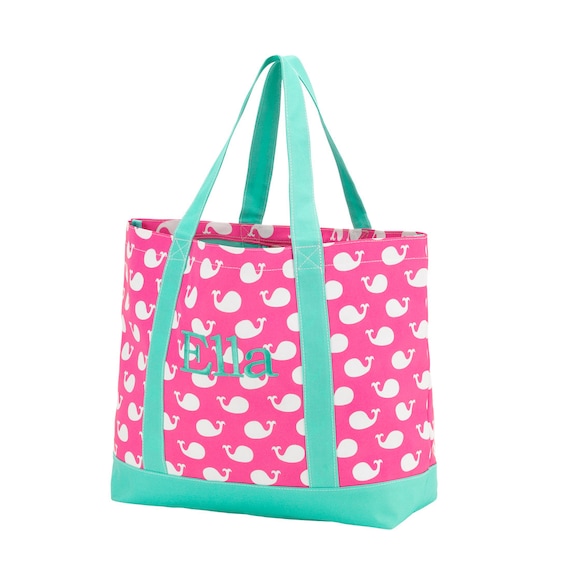 Personalized Whales Tote Bag. Whales Collection Personalized Bags. Monogrammed Tote Bags