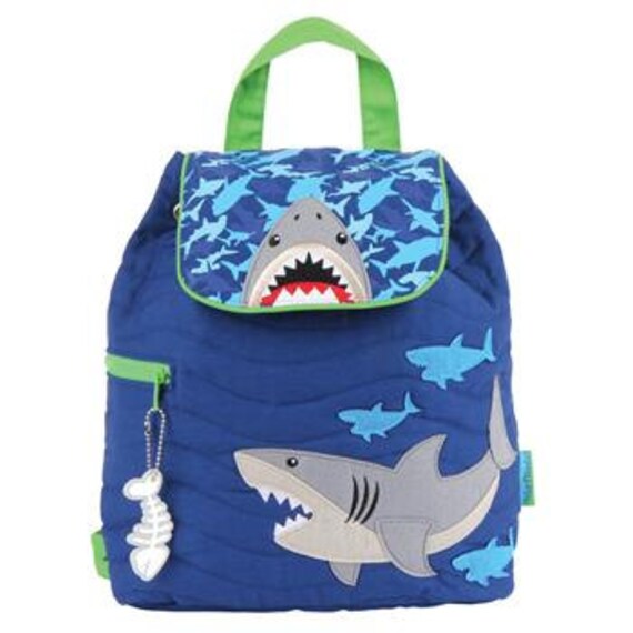 Quilted SHARK Backpack, Personalized Stephen Joseph Toddler Backpack, Kids Backpack Shark, Children's Backpack, Ocean.