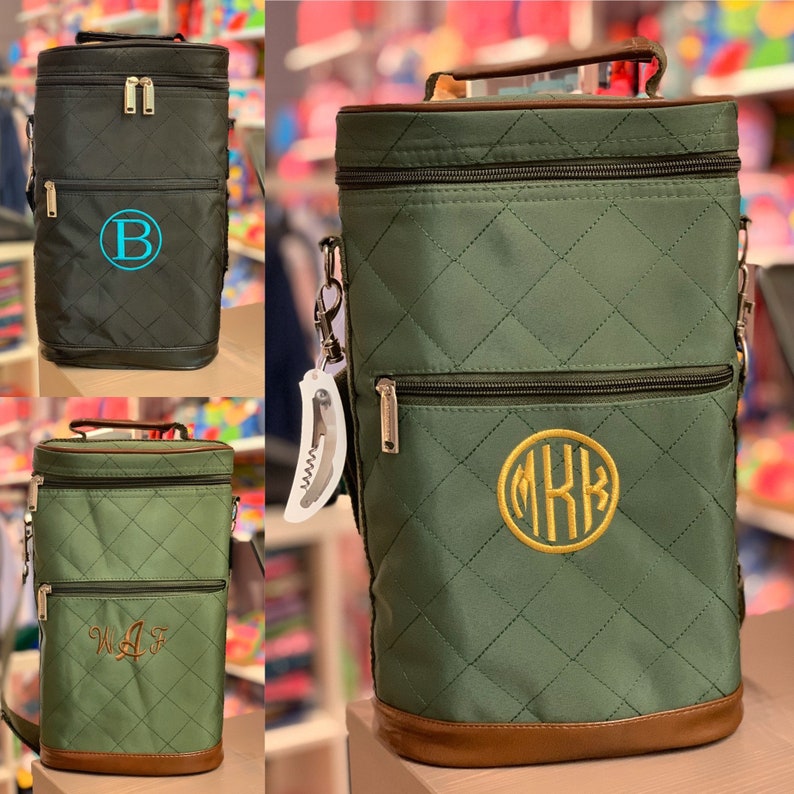 Monogrammed Wine Tote/ Personalized Wine Bag/ Personalized Etsy
