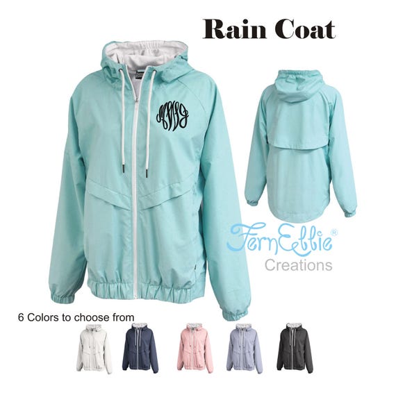 Monogrammed Rain Jacket, Personalized Women's Rain Coat, Rain Poncho, Monogrammed Water Proof Jacket