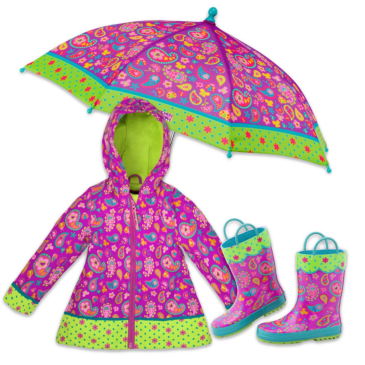 3 Pieces Set Paisley Rain Gear Umbrella Rain Coat and Rain Etsy