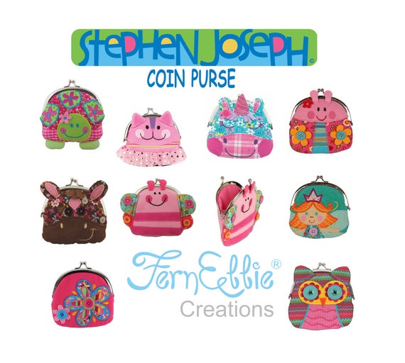 Stephen Joseph Signature Coin Purse, Clutch, Kids Purse, Great Christmas Stocking Stuffers.