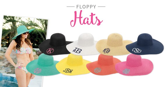 Floppy Hat, Sun Hat, Monogram Summer Hat, Summer Hat, Floppy Summer Hat, Beach Hat, Pool Hat, Straw Hat, Panama Hat, Cruise Hat.