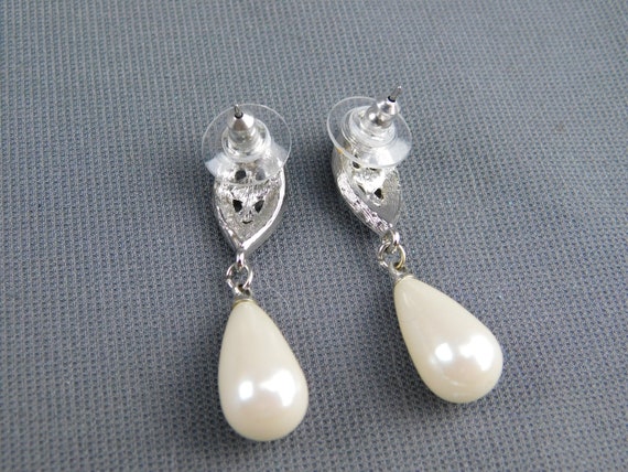 NOS Marvella Designer Faux Pearl Teardrops and Cl… - image 4