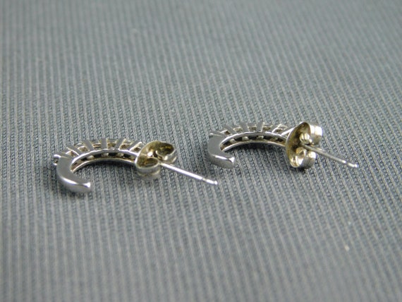 Sterling Silver & CZ Cubic Zirconia Earrings Pier… - image 3