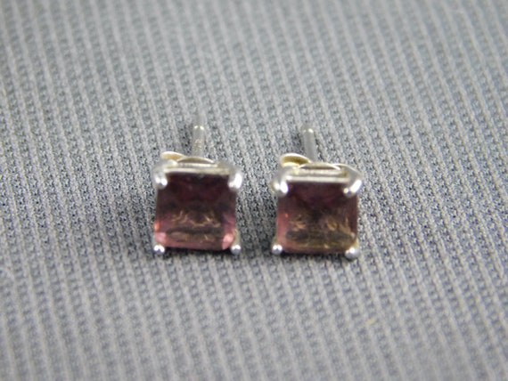 Amethyst and Sterling Silver Pierced Stud Earring… - image 2