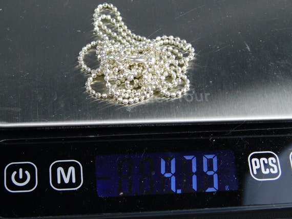 Sterling Silver Diamond Cut Ball Necklace Draped … - image 5