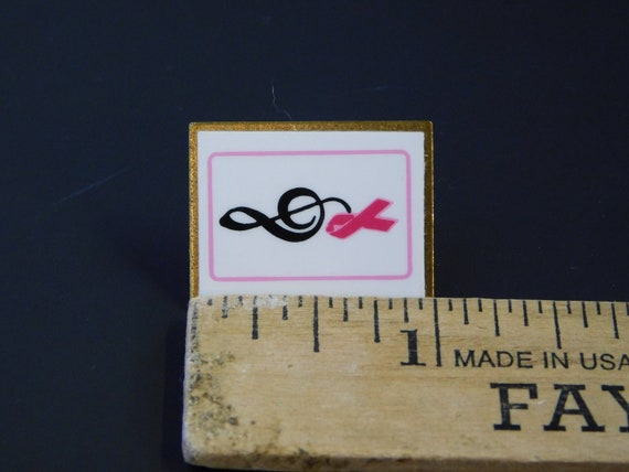 Trebl Ribbon Treble Clef and Pink Breast Cancer Awareness Ribbon o… - Gem