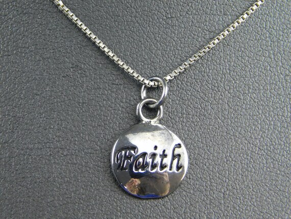 Sterling silver cheap faith necklace