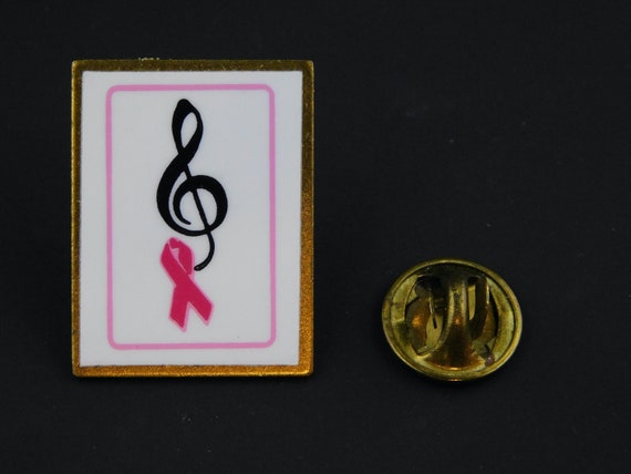 Trebl Ribbon Treble Clef and Pink Breast Cancer Awareness Ribbon o… - Gem