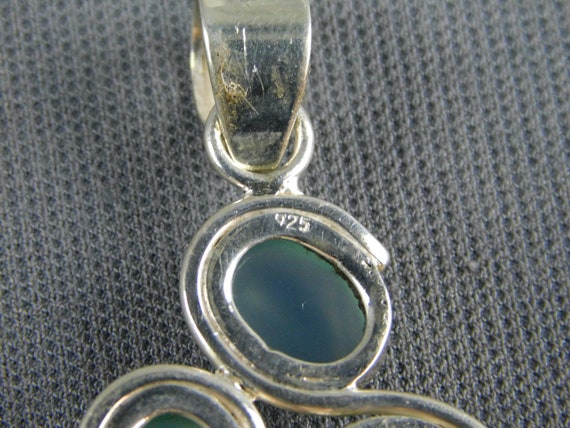 Green Prehnite and Sterling Silver Pendant Vintag… - image 5