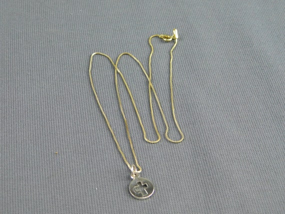 Gold plated Sterling Silver Box Chain With Silver… - image 2