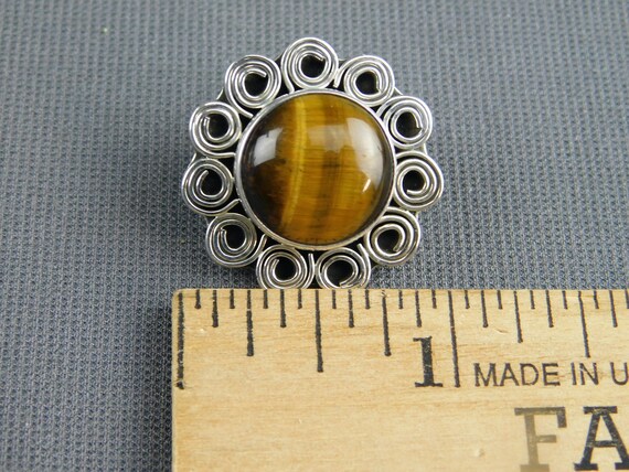 Sterling Silver and Tiger's Eye Pierced Stud Earr… - image 6