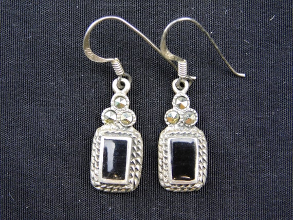 Vintage Sterling Silver 925 Marked Wire Earrings … - image 2