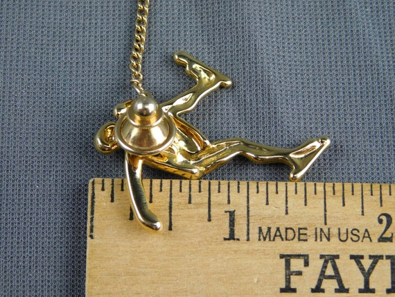 Exceptional Gold Tone Ice Skater Racer Tie Tac Pi… - image 3