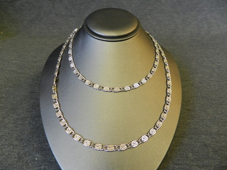 Authentic Vintage Silver Tone Signed Chain Necklace