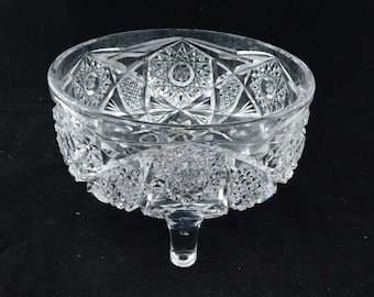 Antique ABP Cut Glass Ferner 3 Footed Bowl - 7-1/2" Diameter, 4-1/2" Tall -  Beautifully Cut, Stunning Estate Found, American Brilliant