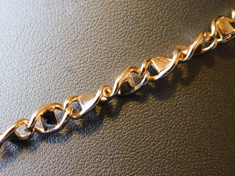 Signed Vintage XP Gold Tone Link Chain Necklace Bright Etsy