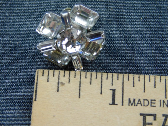 Stunning Vintage Clear Crystal Rhinestone Silver … - image 4