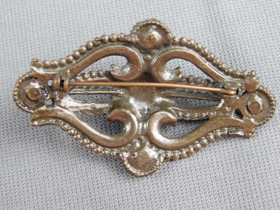 Victorian Mourning Style Vintage Brooch/ Pin with… - image 3